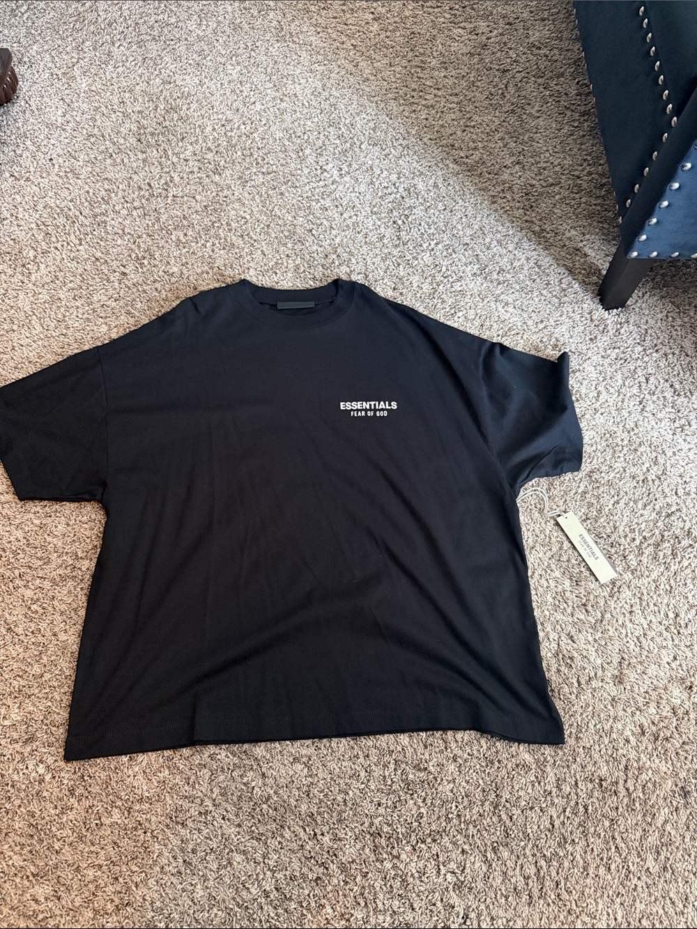 Fear of God Essentials Black Short Sleeve Logo Tee